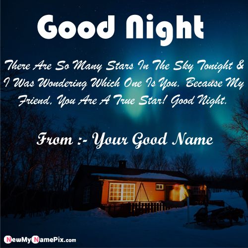 Romantic Shayari Good Night Greeting Card Photo With Name Wishes