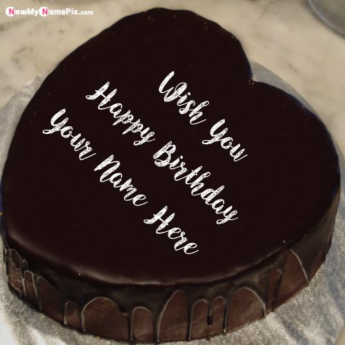 Heart Birthday Cake Image With Name Wishes Photo Download Free