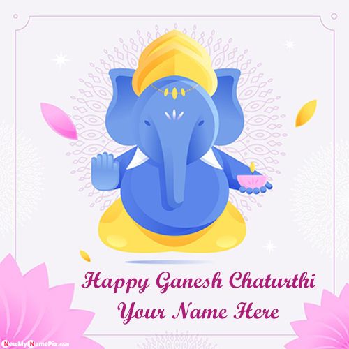 Happy Ganesh Chaturthi Wishes Images With Name Greeting Card