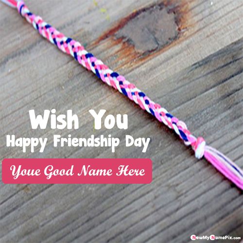 Personalized name wishes happy friendship day beautiful image