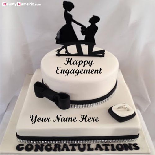 Happy Engagement Cake Wishes Image With Name Edit