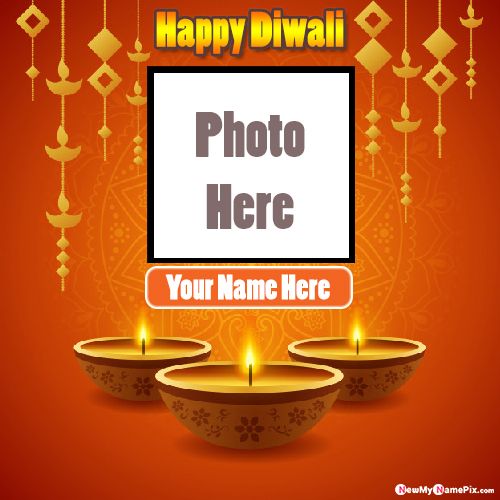Diwali Wishes Photo Frame Card Online Create Free
