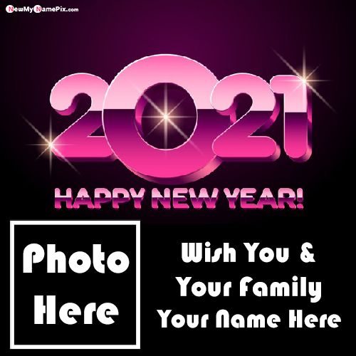 2021 Welcome Happy New Year Photo Frame Wishes Card