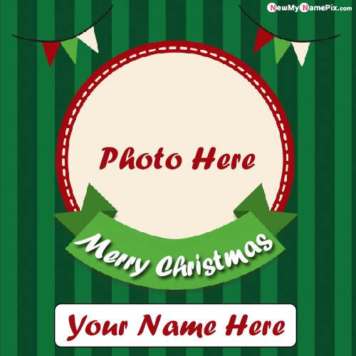 Wish You Happy Merry Christmas Photo Frame Card Download