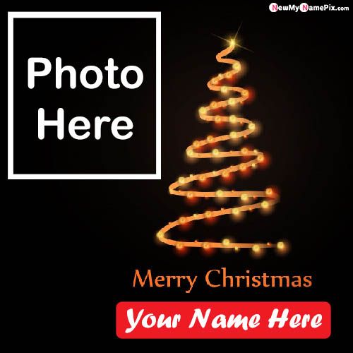 Write Name With Photo Frame Christmas Eve Celebration Pic