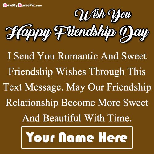 Friendship Day Greeting Message Card With Name Wishes Pictures