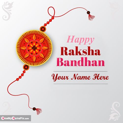 Happy Raksha Bandhan Wishes For My Sister Name Card