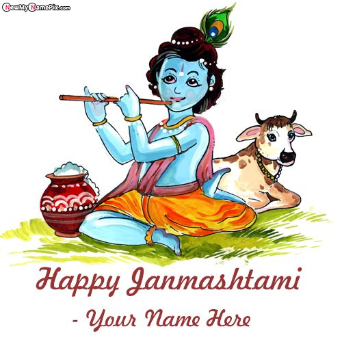 Lord Krishna Janmashtami Photo Best Wishes Name Pic