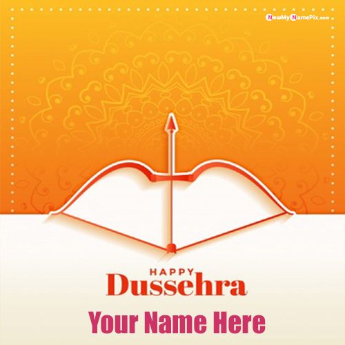 Online Create Custom Wishes Dussehra Festival Name Card