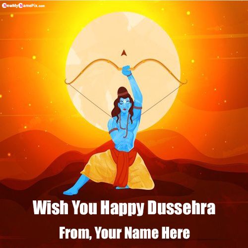 Happy Dussehra All Friends And Family Wishes Images With Name Card