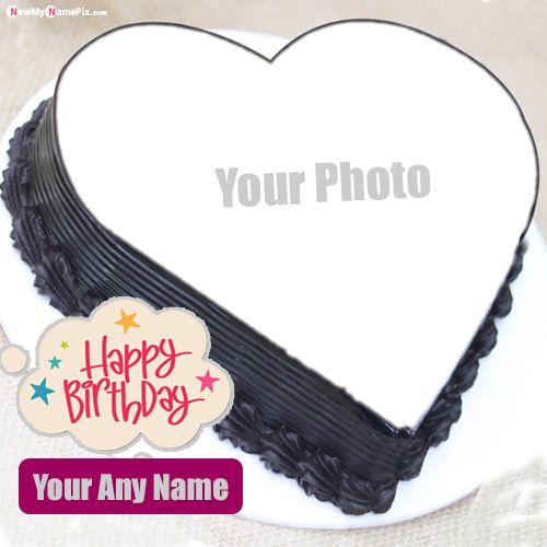Heart Birthday Cake Wishes Photo And Name Create Images