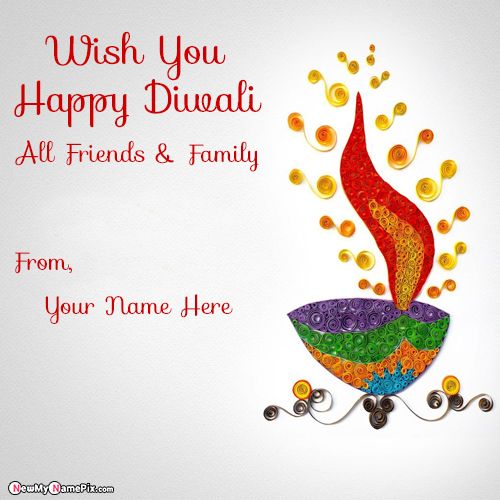 Best Wishes 2021 Diwali Quotes Card Name Write