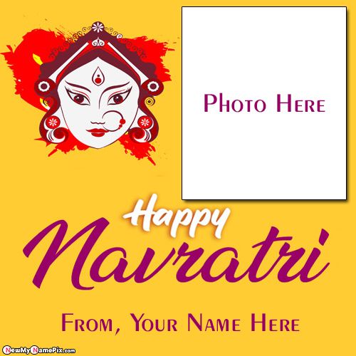 Happy Navratri Wishes Unique Pictures Create Name Photo Frame