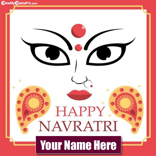 Hindu Festival Happy Navratri Wishes Photo With Name