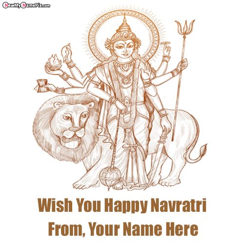 Hindu Festival Happy Navratri Hindi Messages Wishes With Name Card Create