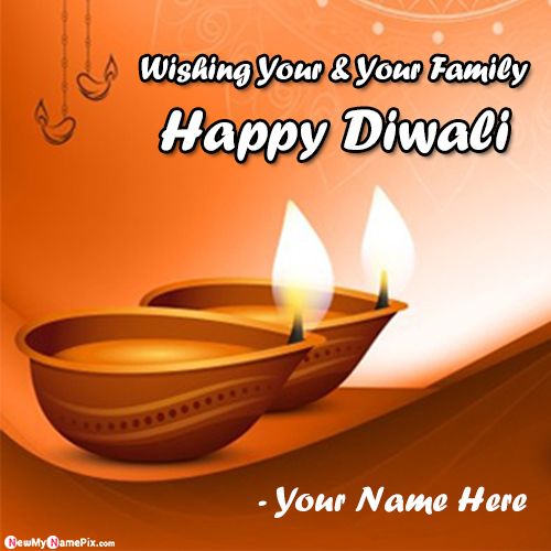 Design Candle Diwali Best Wishes Photo Your Name