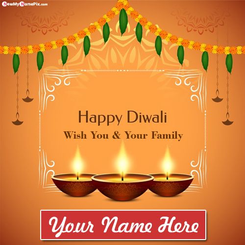 Create Custom Wishes Diwali Lighting Candles Pic