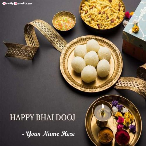 Happy Bhai Dooj Greetings With Name Card Create