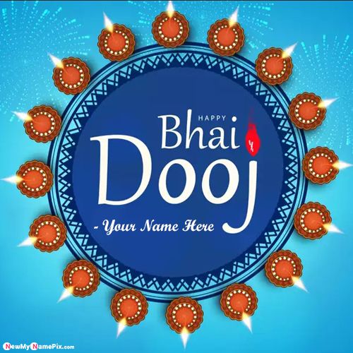 Write Name On Happy Bhai Dooj Wishes Latest Greeting Card Pictures