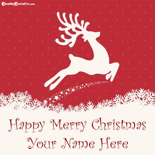 Merry Christmas Wishes Images With Name Card Create