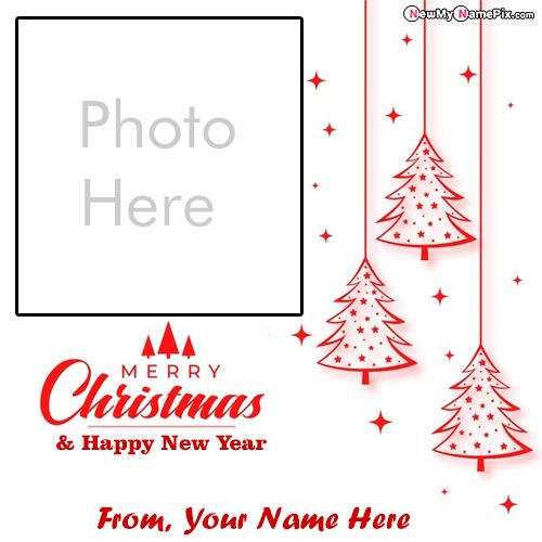 Merry Christmas Trees 2022 New Year Wishes Photo With Name