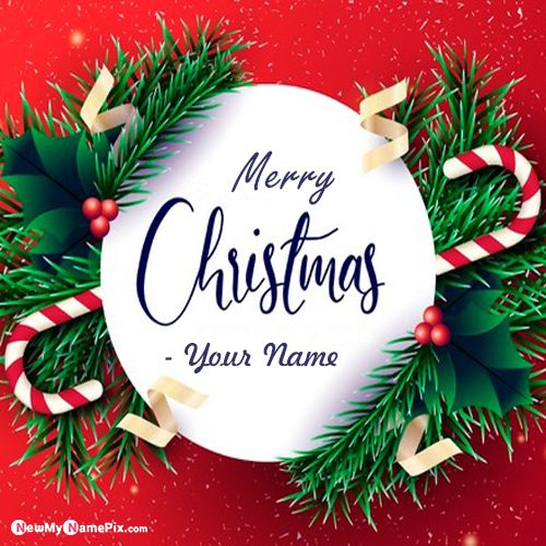 Happy Merry Christmas Wishes Sister Name Print Card Free