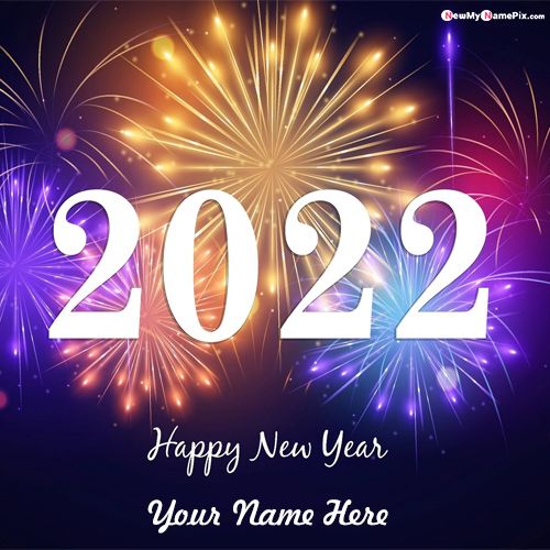 Customized Name Text On 2022 New Year Photo Create