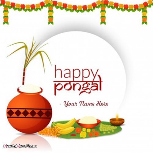 Online Create Custom Name Happy Pongal Photo Maker