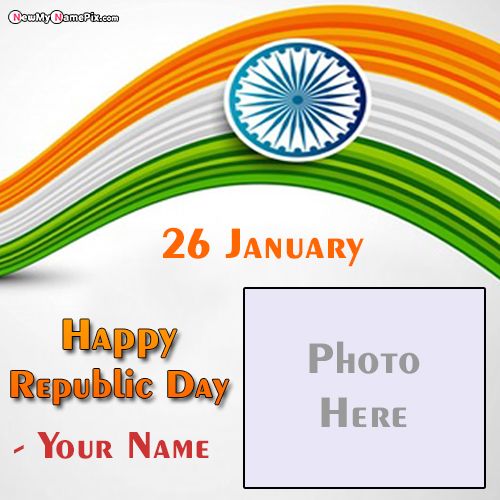 Custom Photo Frame Creative 26 January Republic Day India Flag Pictures