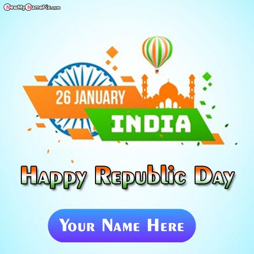 Custom Name Create Greeting Card Republic Day Wallpaper