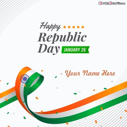 Happy Republic Day Greeting Card Personalized Name Edit Free