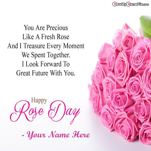 Happy Rose Day Romantic Red Rose Images Love/Wife Name
