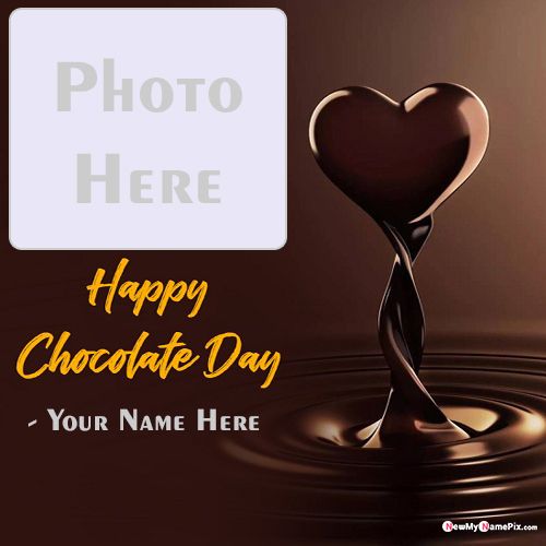 Happy Chocolate Day Love Photo Frame With Name Wishes Card Edit