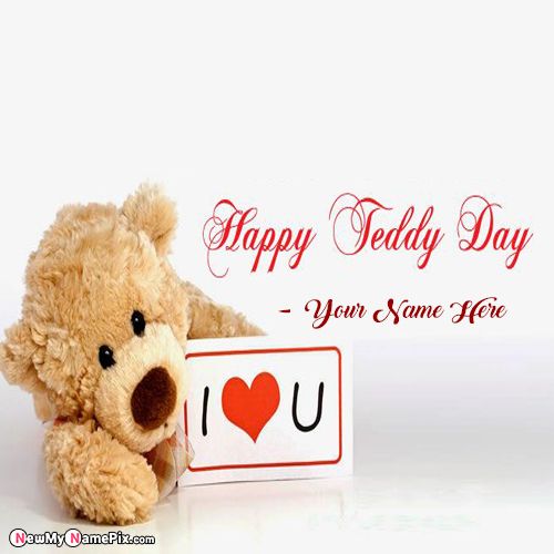 Happy Teddy Day Cute Pictures Share Your Name Create Free Online
