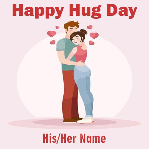 Happy Hug Day Wishes Photo Create Custom Name Write