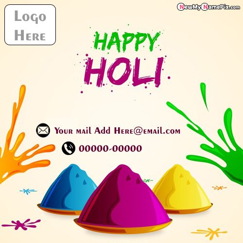 Brand Logo Add Happy Holi Wishes Images Create Card Free