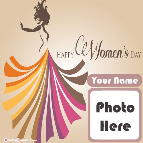 Happy Women�s Day Wishes Image With Name Photo Frame