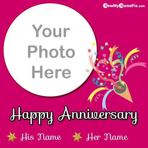 Anniversary Photo Card Create Online Free Name Wishes