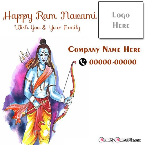 Ram Navami Greeting Card Company Icon With Name Print Template