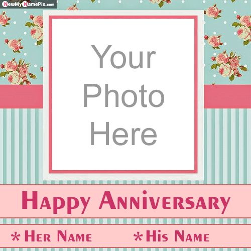 Wedding Anniversary With Photo Frame Create Greeting Card Online Free