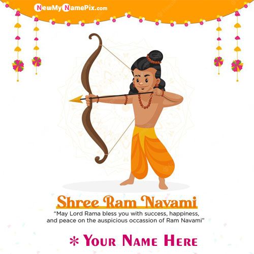 Name And Photo Create Happy Ram Navami Greeting Card Maker