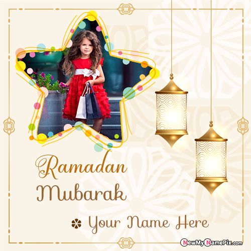 Write Your Name On Happy Ramadan Greeting Card Photo Edit