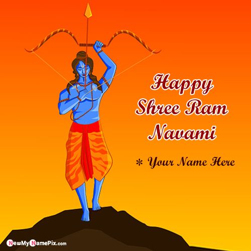 Write Name On Ram Navami Wishes Greetings Photo With Name