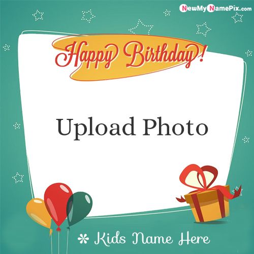 Make Name On Birthday Wishes Kids Photo Card Create