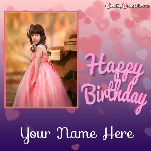 Beautiful Birthday Card Wishes With Name And Photo Add For Kids