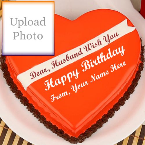 Write Name On Heart Shape Birthday Cake Love Wishes Husband