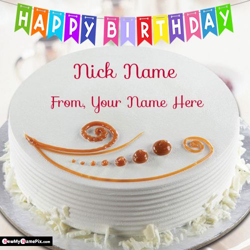 Online Happy Birthday Vanilla Cake Wishes Name For Husband