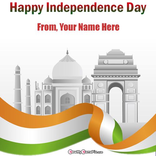 Happy Independence Day Wishes With Name Indian Flag