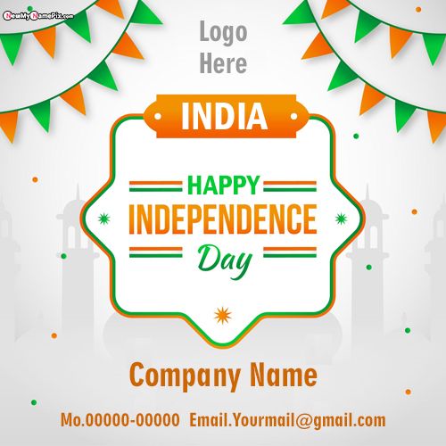 15th August Indian Flag Wishes Company Name And Logo Free