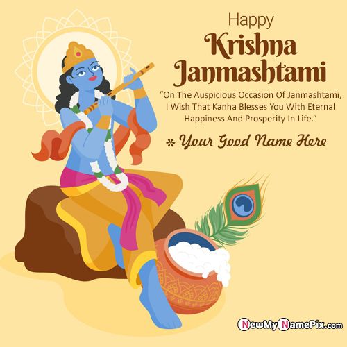 Write My Name On Happy Janmashtami Messages Wallpapers